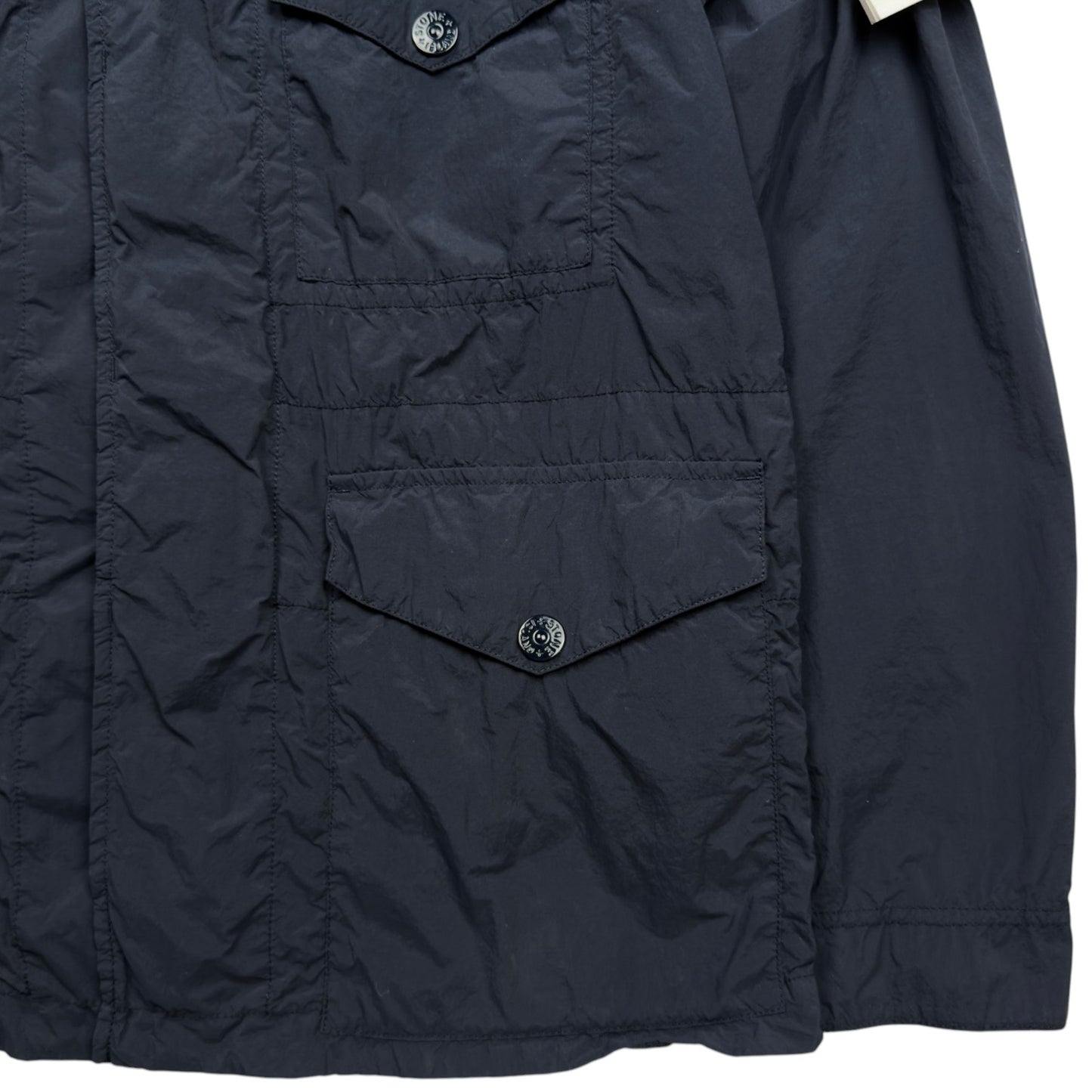 S/S 25 Stone Island Nylon Smerigliato Ghost Piece Field Jacket - Navy