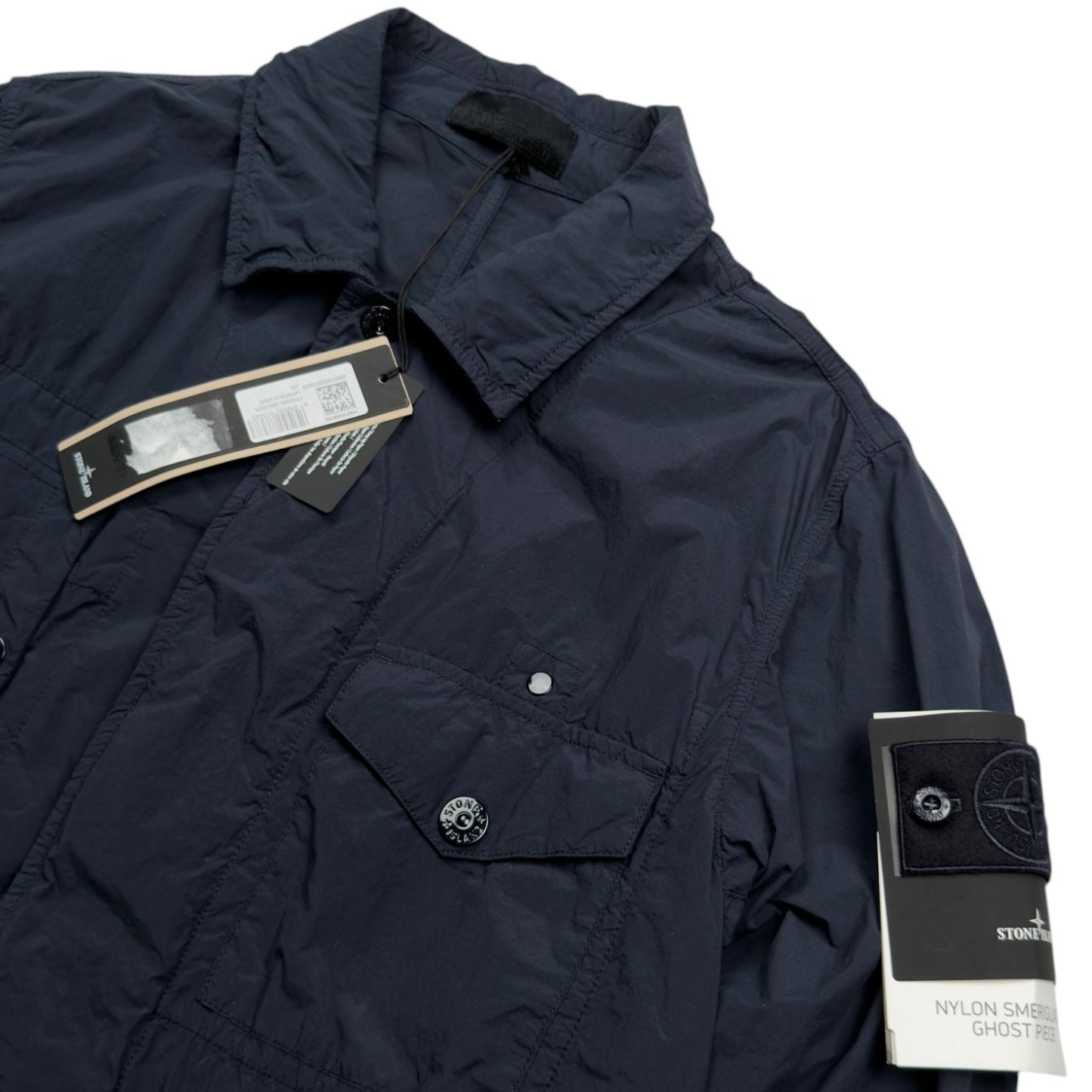 S/S 25 Stone Island Nylon Smerigliato Ghost Piece Field Jacket - Navy