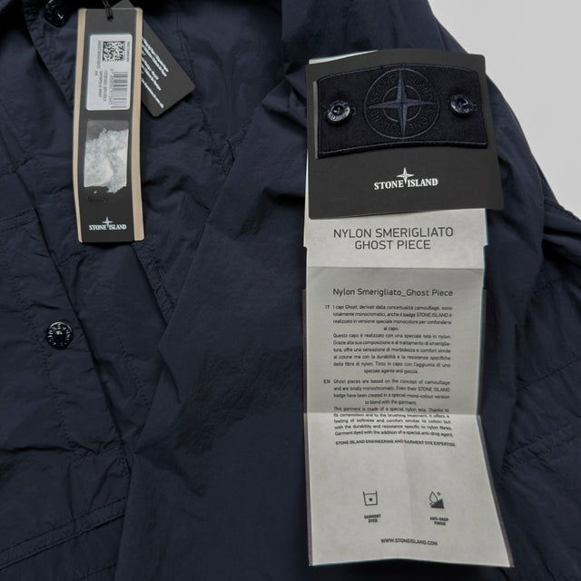 S/S 25 Stone Island Nylon Smerigliato Ghost Piece Field Jacket - Navy