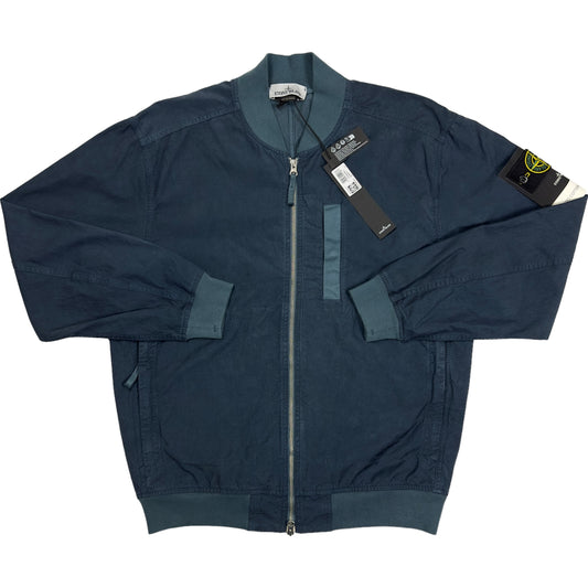 S/S 23 Stone Island Cupro Cotton Twill-TC Bomber - Blue