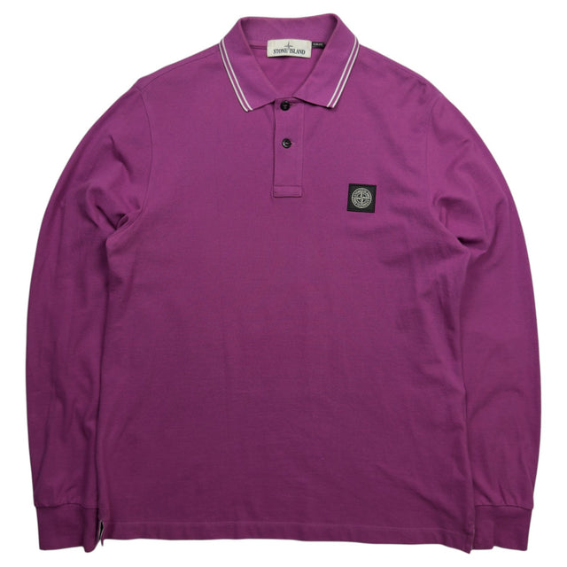 A/W 21 Stone Island Long Sleeve Polo Shirt - Purple