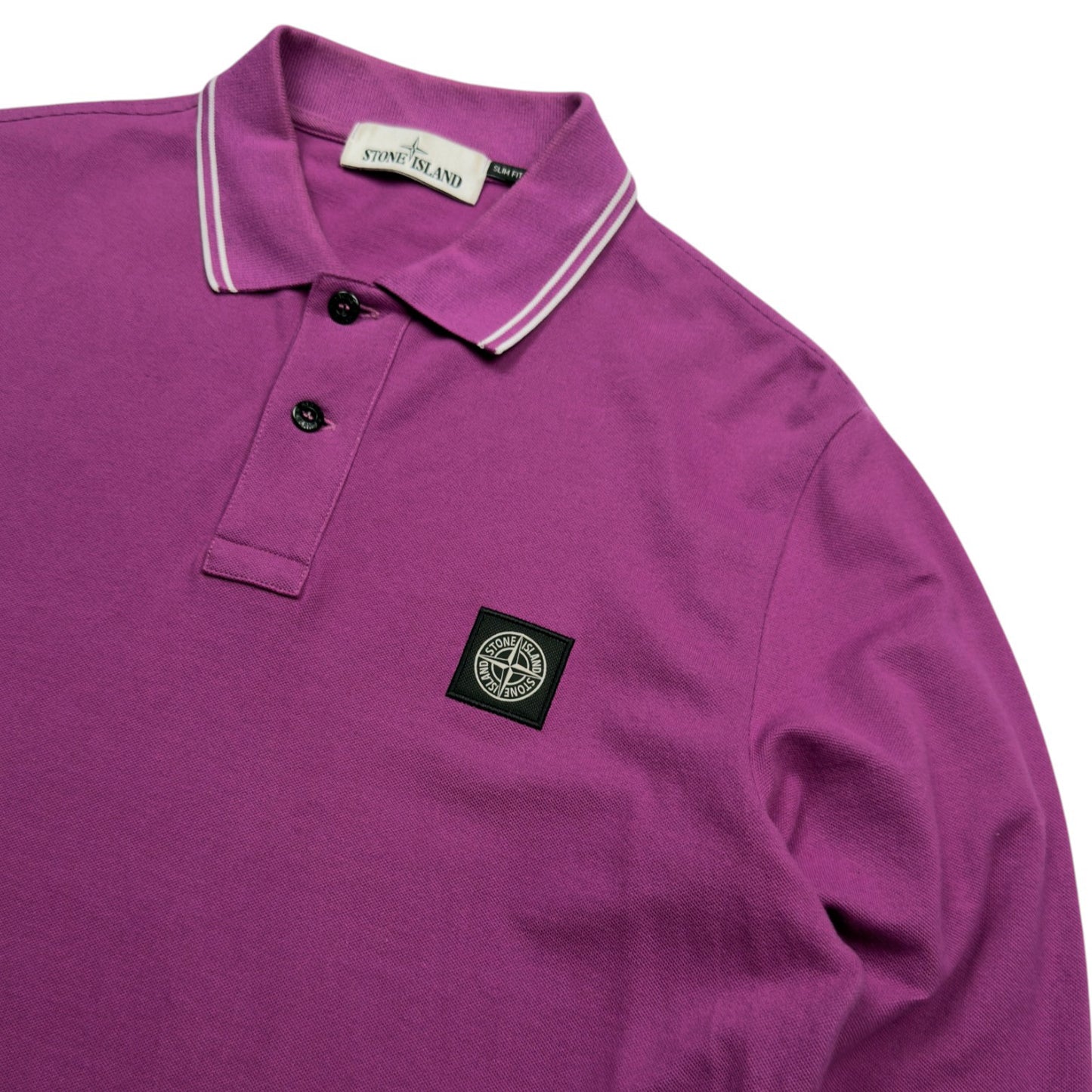 A/W 21 Stone Island Long Sleeve Polo Shirt - Purple