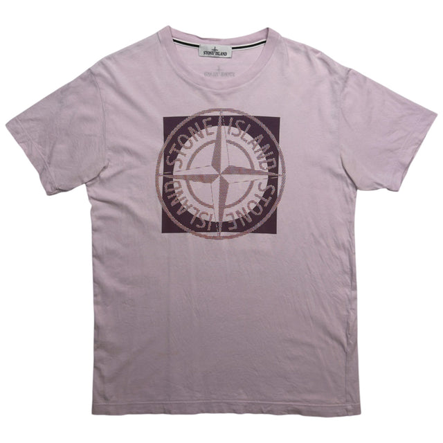 S/S 22 Stone Island Tricromia Two Print T-Shirt - Light Pink