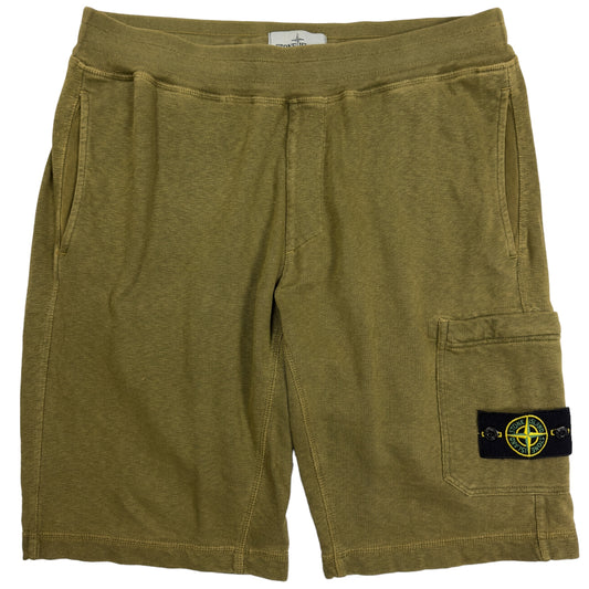 S/S 17 Stone Island Cotton Jersey Cargo Shorts - Khaki