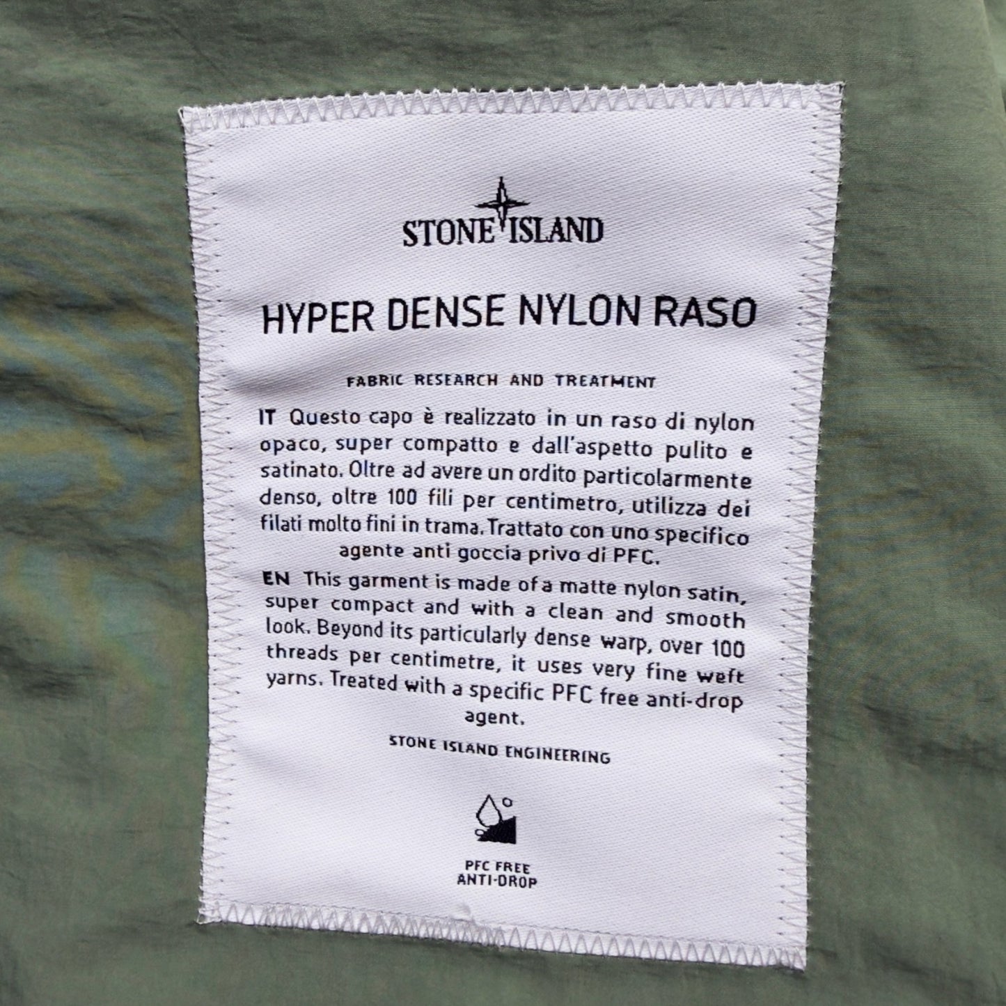 S/S 23 Stone Island Hyper Dense Nylon Raso Field Jacket - Sage Green