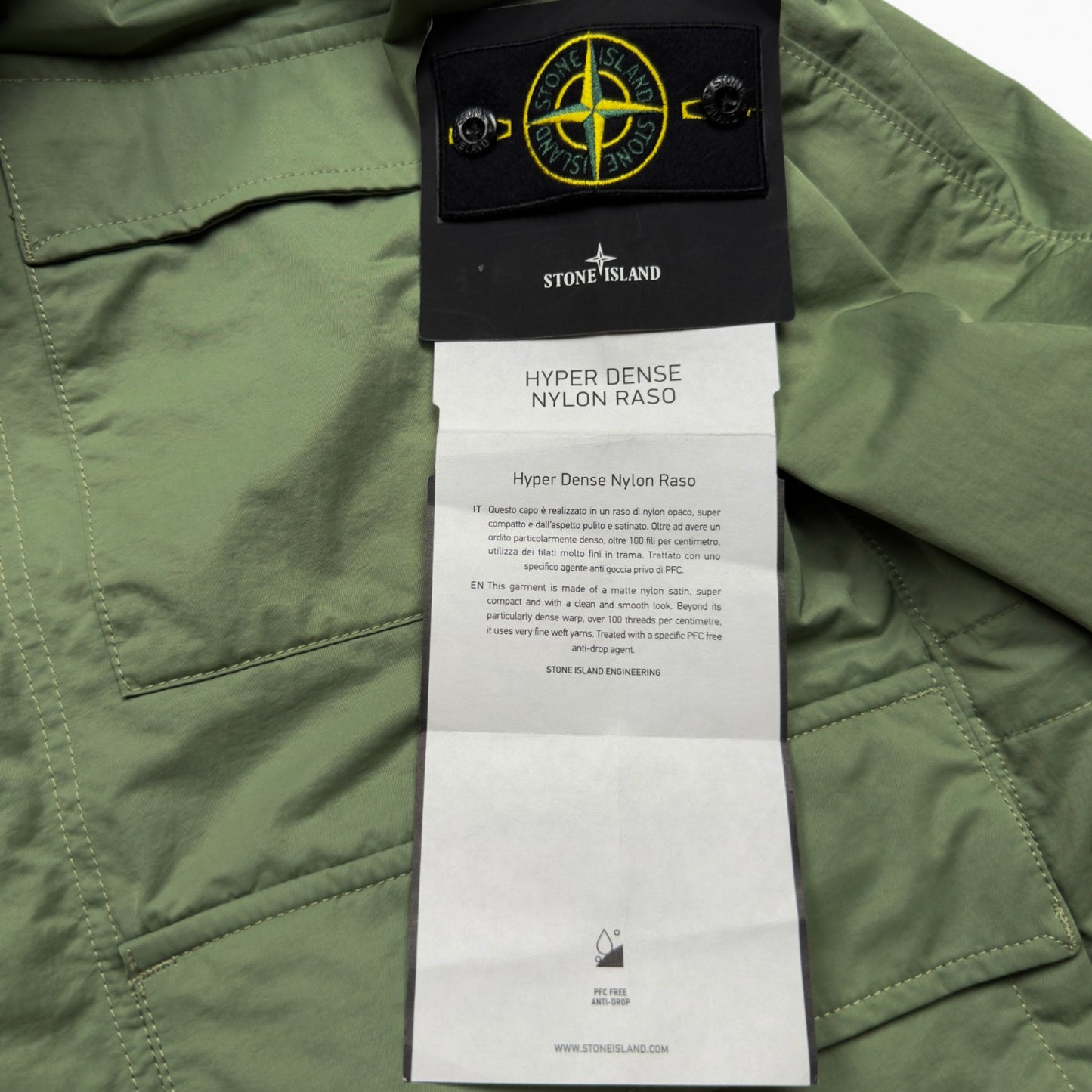 S/S 23 Stone Island Hyper Dense Nylon Raso Field Jacket - Sage Green