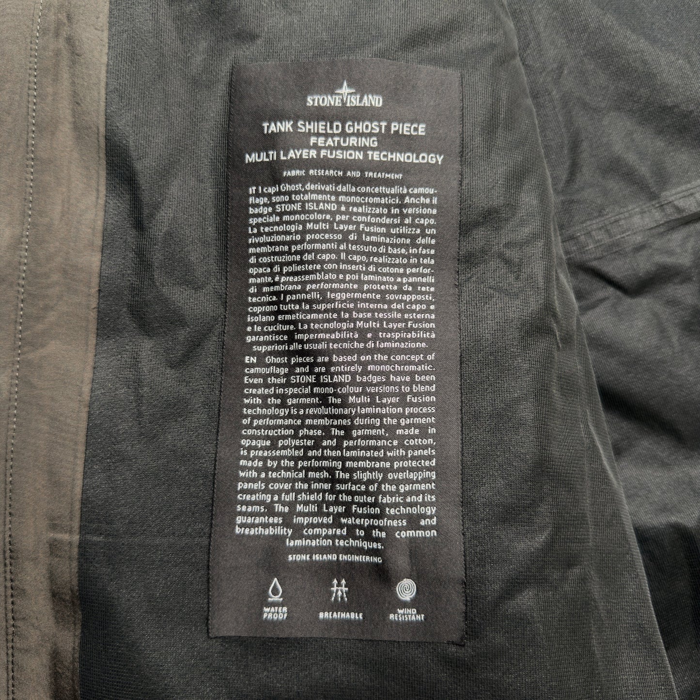S/S 18 Stone Island Tank Shield Ghost Piece Trench Coat Jacket - Grey
