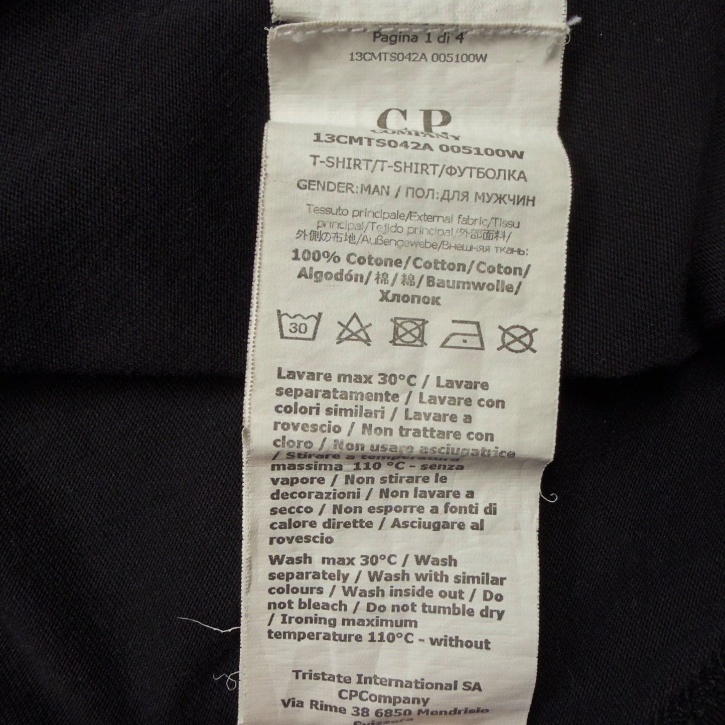C.P. Company Big Stitch Logo T-Shirt - Black