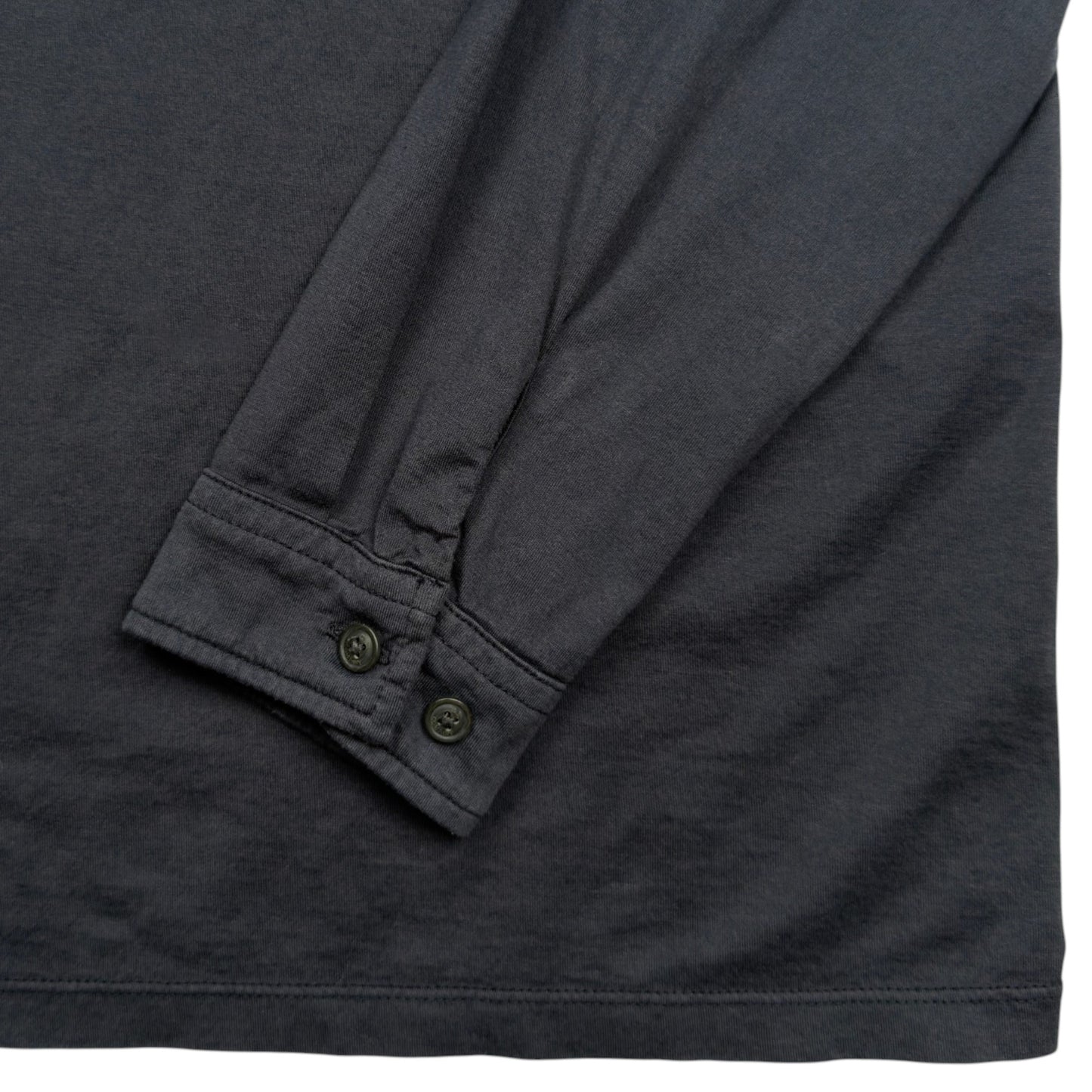 C.P. Company Mako Cotton Long Sleeve Polo Shirt - Dark Grey