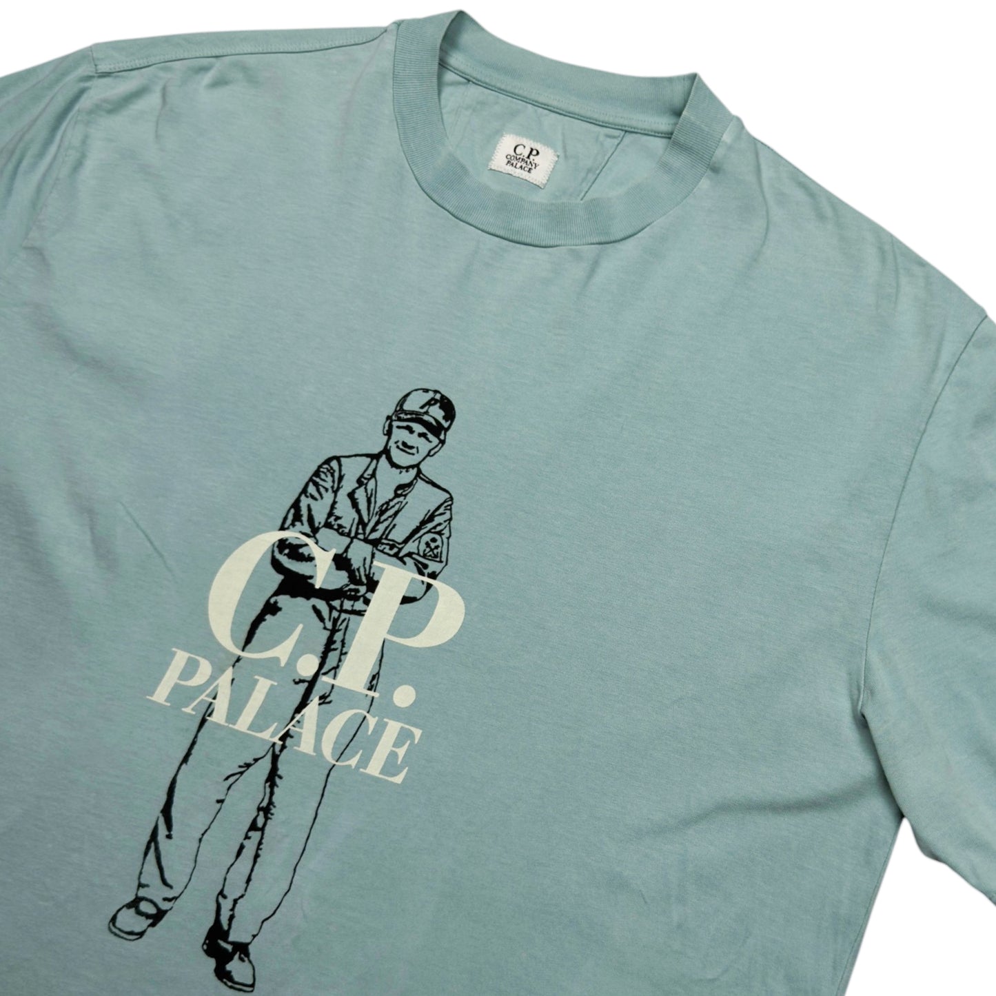 C.P. Company x Palace 'C.P. Palace' Graphic Print T-Shirt - Light Aqua Blue