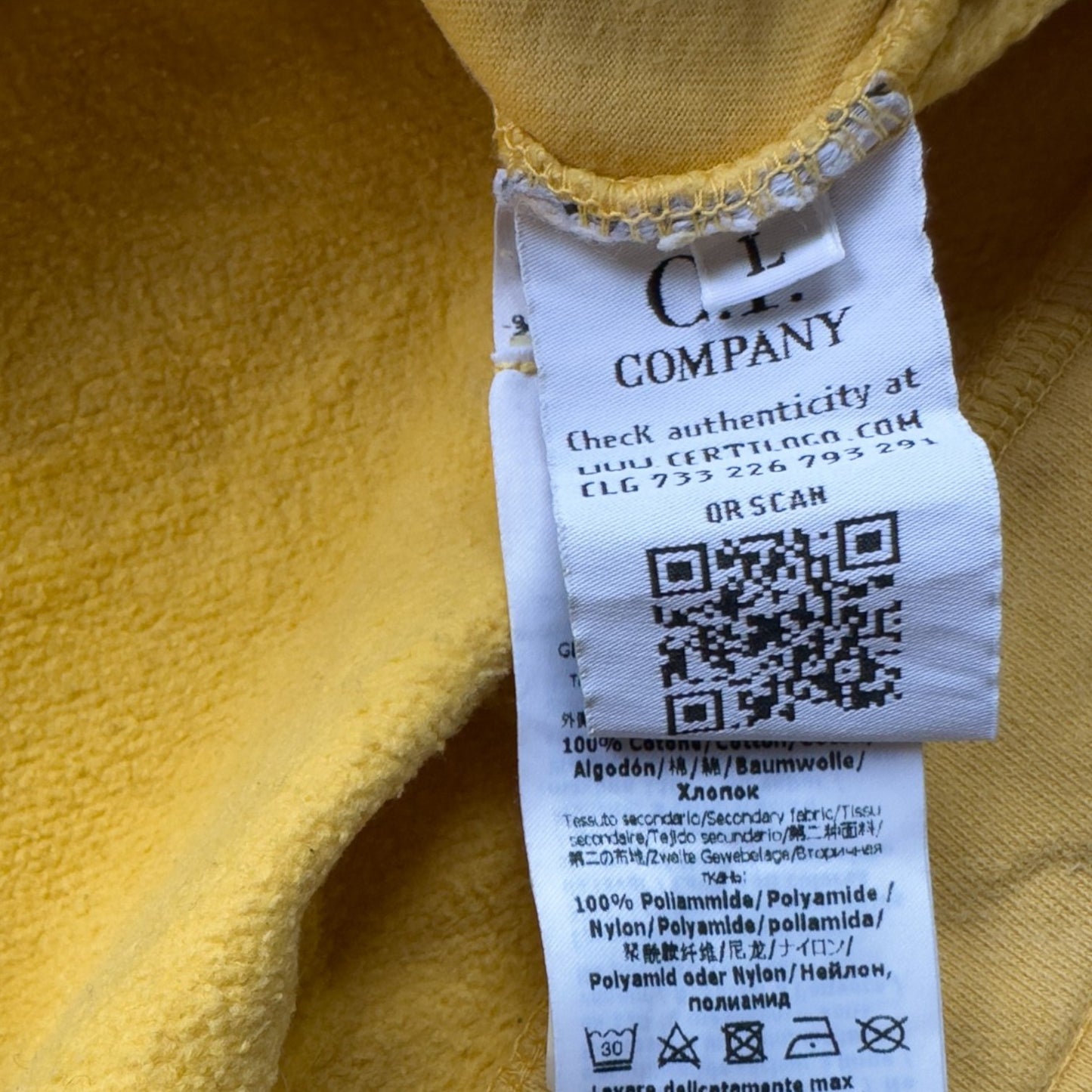 C.P. Company Crewneck Sweater Nylon Panel - Yellow