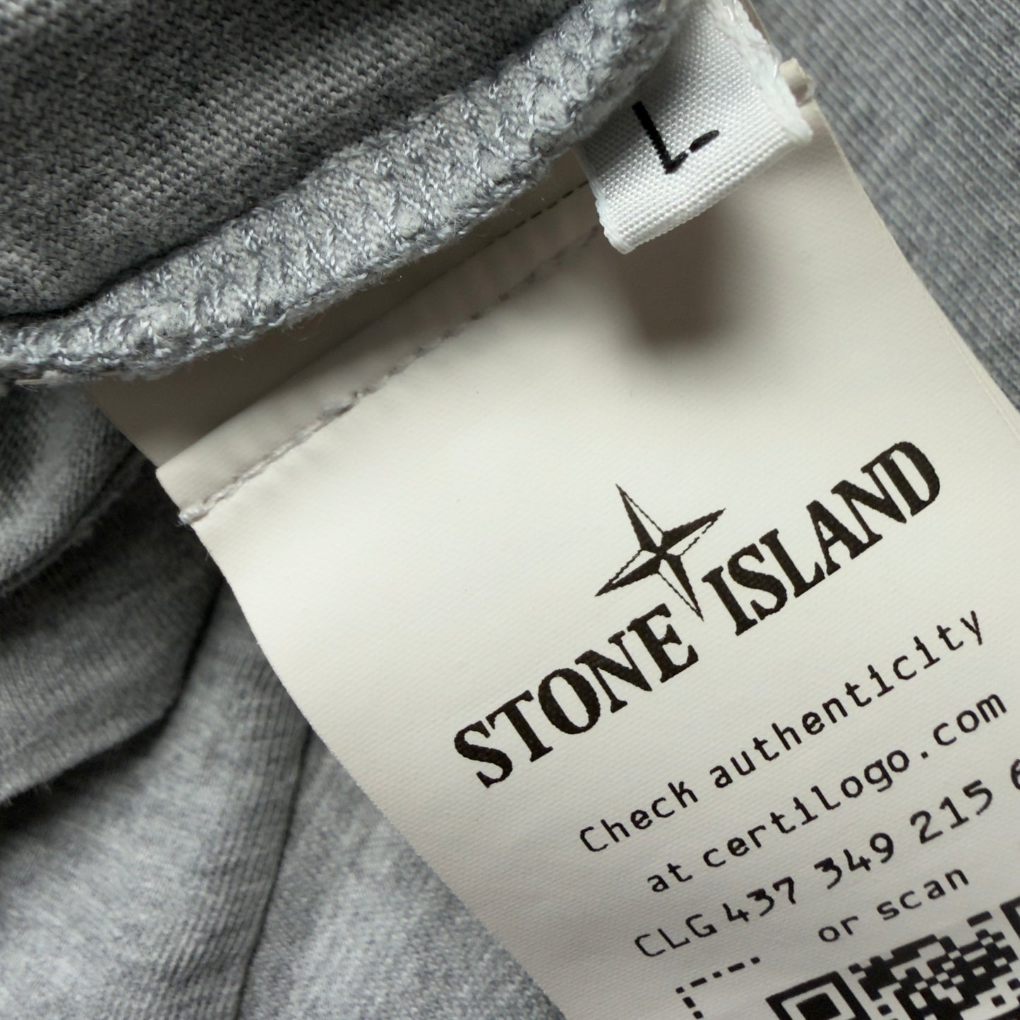 A/W 21 Stone Island 'Mixed Media Two' Back Print T-Shirt - Grey