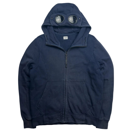 C.P. Company Diagonal Raised Fleece Goggle Full Zip - Navy