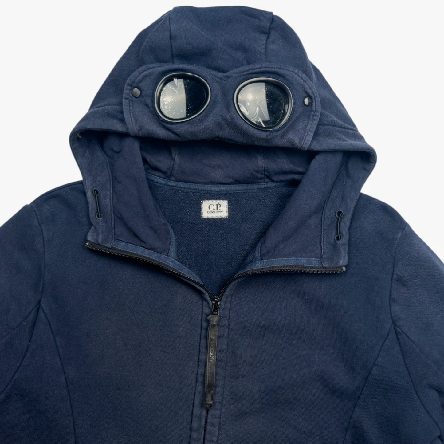 C.P. Company Diagonal Raised Fleece Goggle Full Zip - Navy