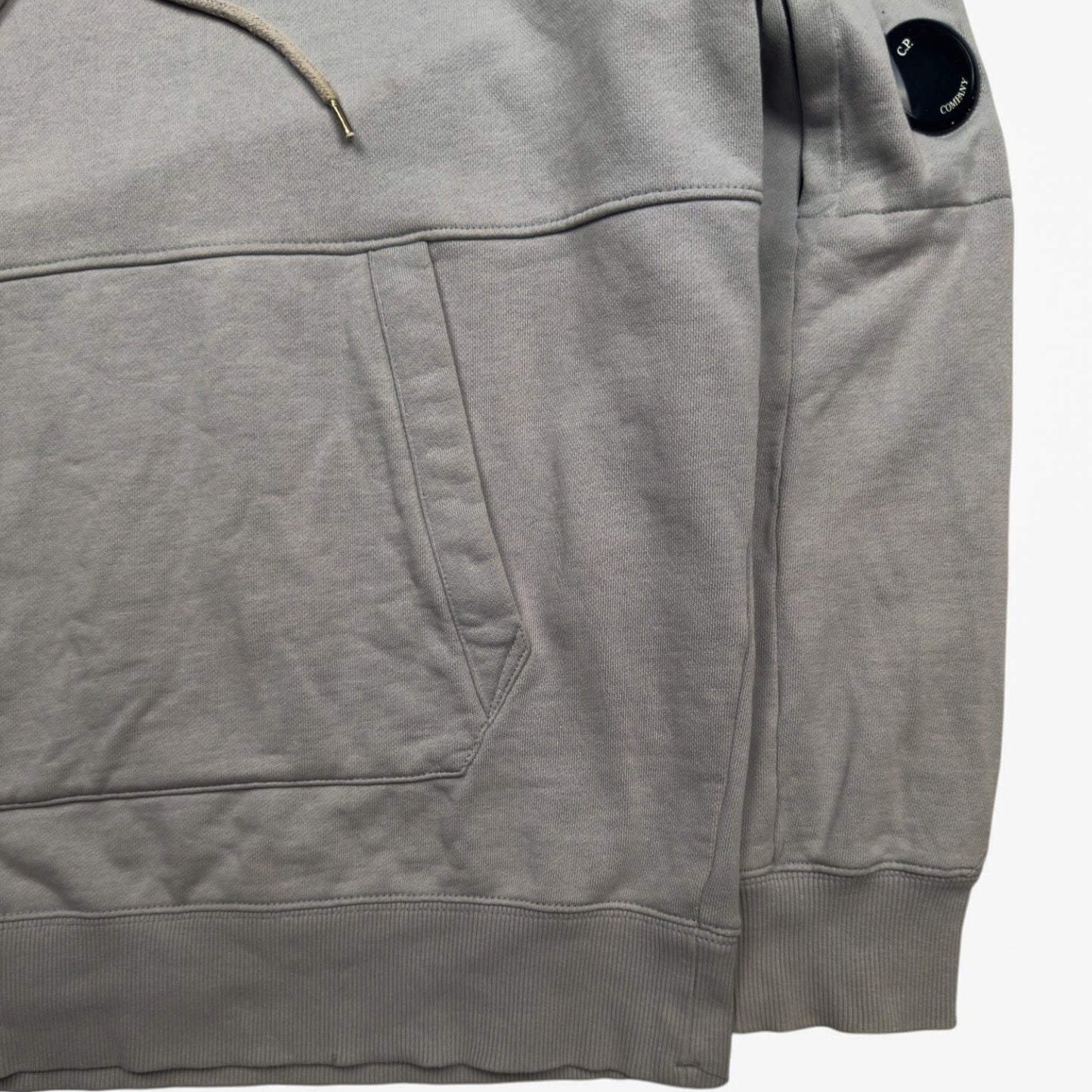 C.P. Company Diagonal Raised Fleece Hoodie - Taupe Grey