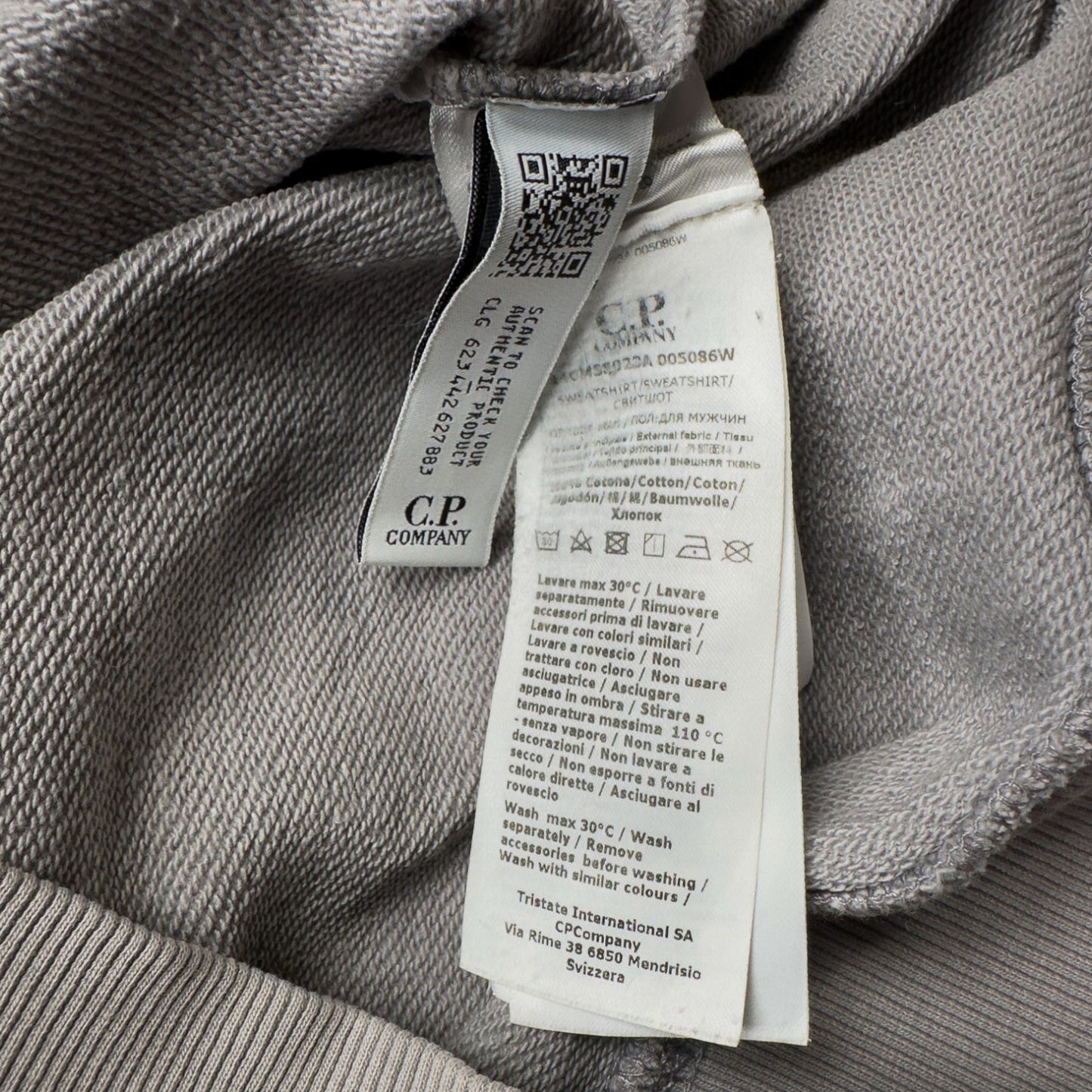 C.P. Company Diagonal Raised Fleece Hoodie - Taupe Grey
