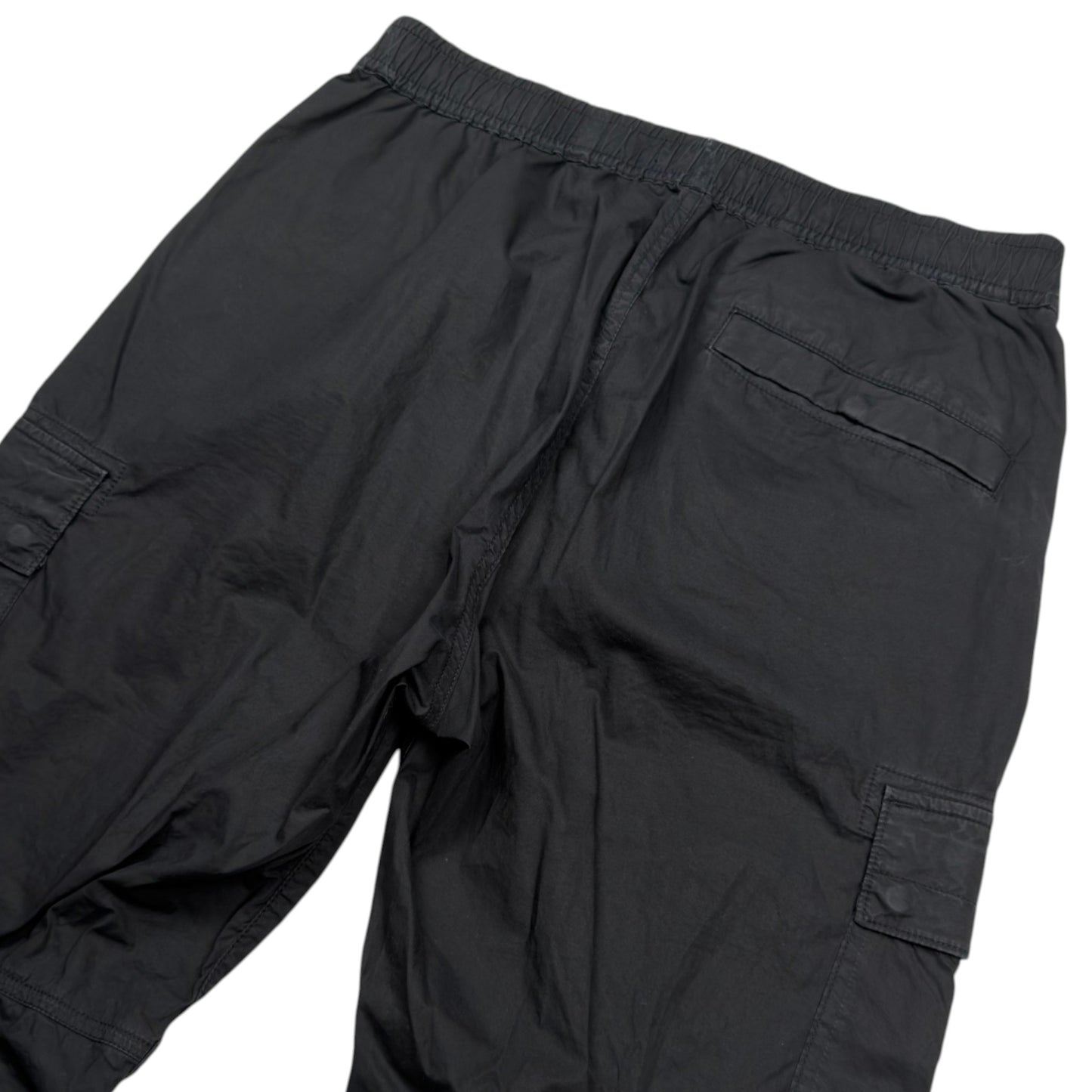 Stone Island Stretch Cotton Cuffed Cargo Trousers - Black