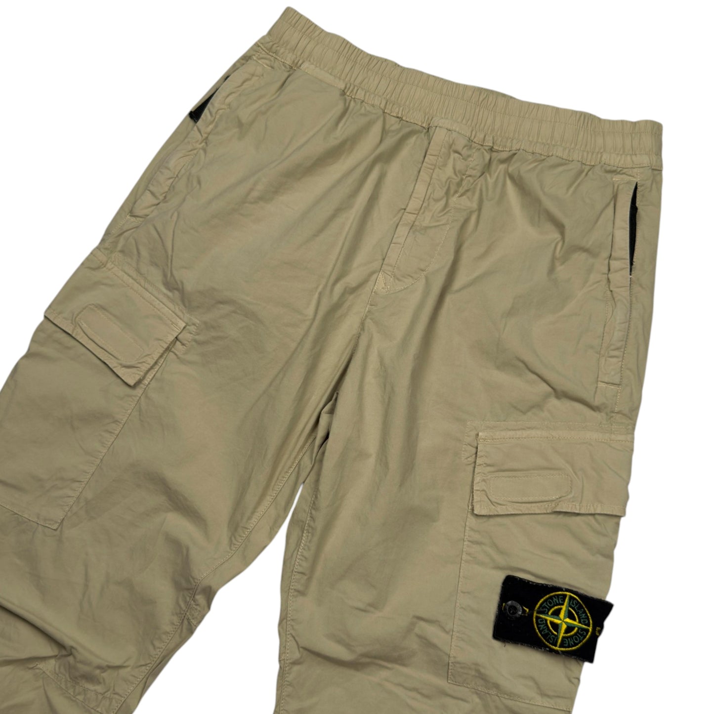 S/S 21 Stone Island Stretch Cotton Cargo Trousers 30 RE-T - Light Beige
