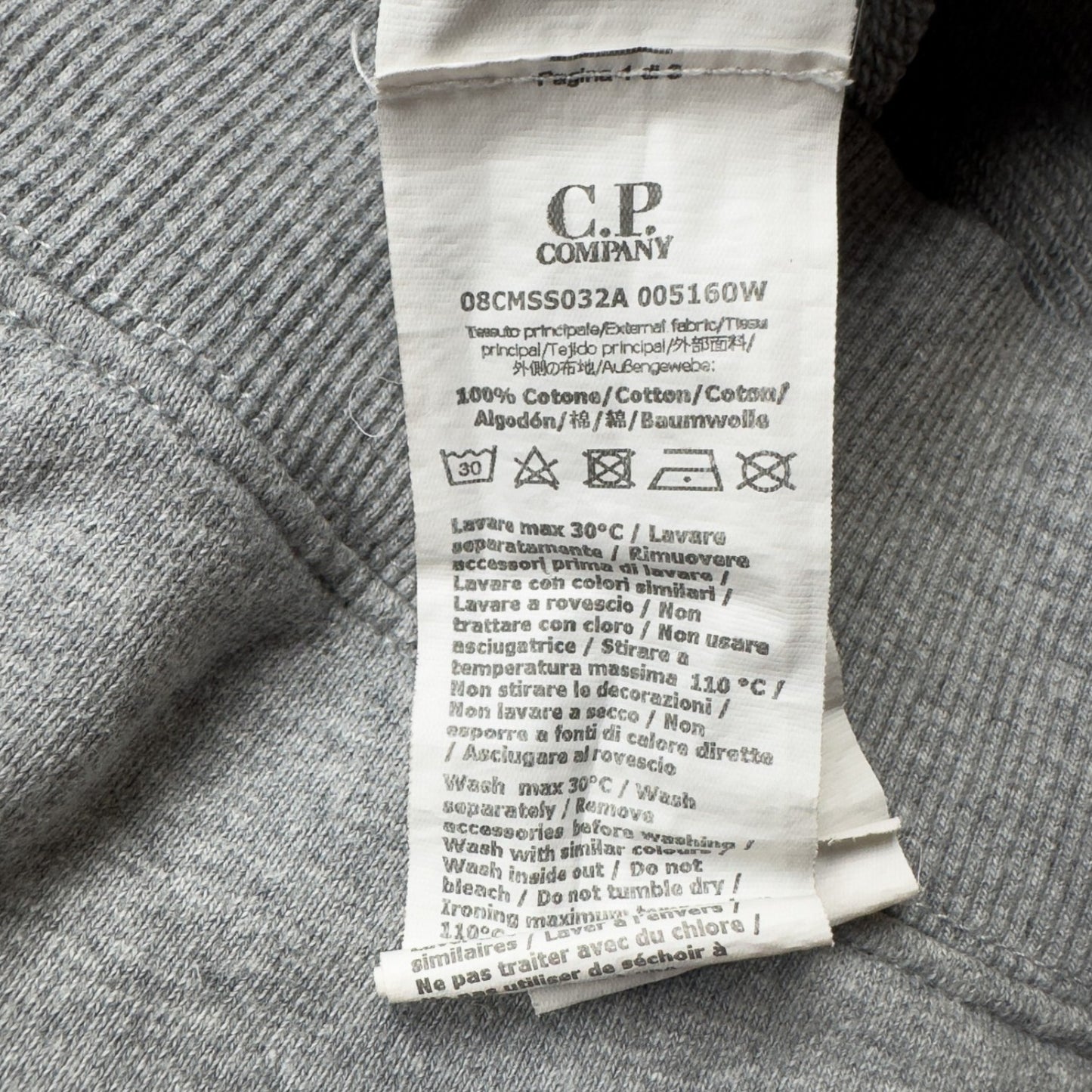 C.P. Company Diagonal Fleece Lens Hoodie - Grey