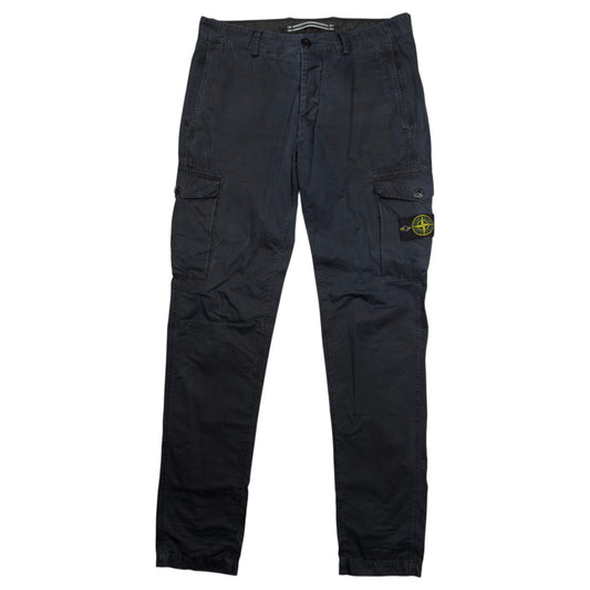 S/S 17 Stone Island Cotton Cargo Trousers - 32 SL - Navy