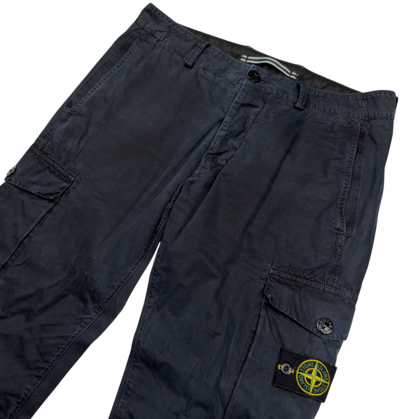 S/S 17 Stone Island Cotton Cargo Trousers - 32 SL - Navy