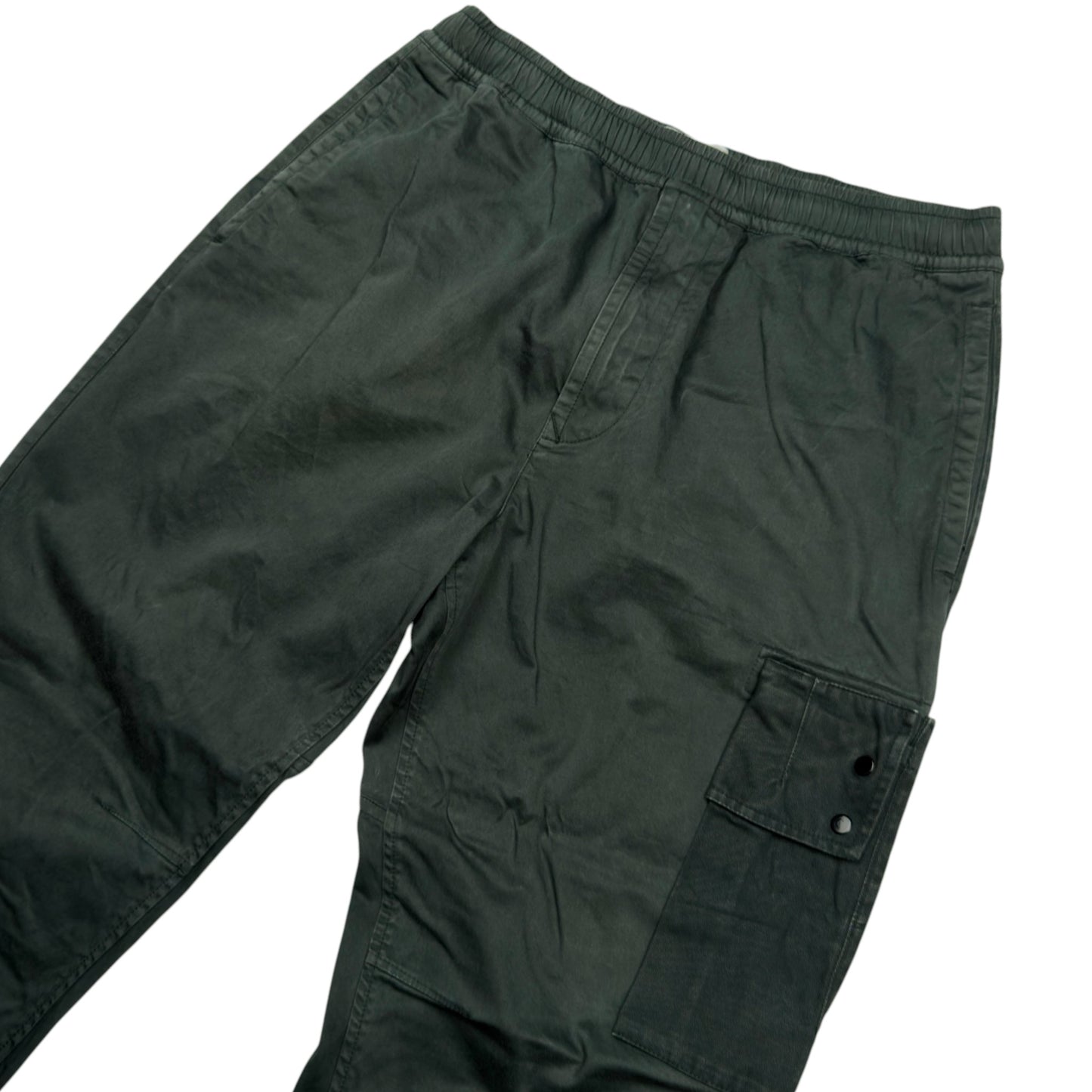 A/W 22 Stone Island Stretch Cotton Cuffed Cargo Trousers - 32 RE-T - Dark Green