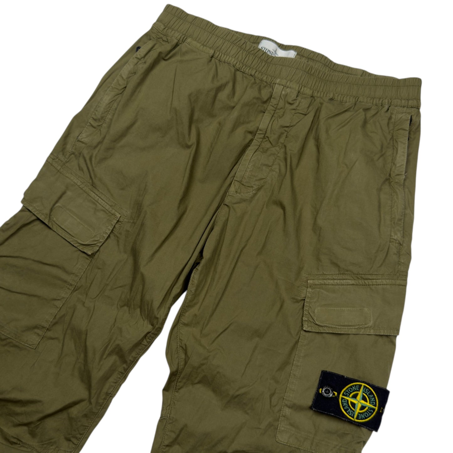 S/S 21 Stone Island Stretch Cotton Cargo Trousers - 32 RE-T - Khaki