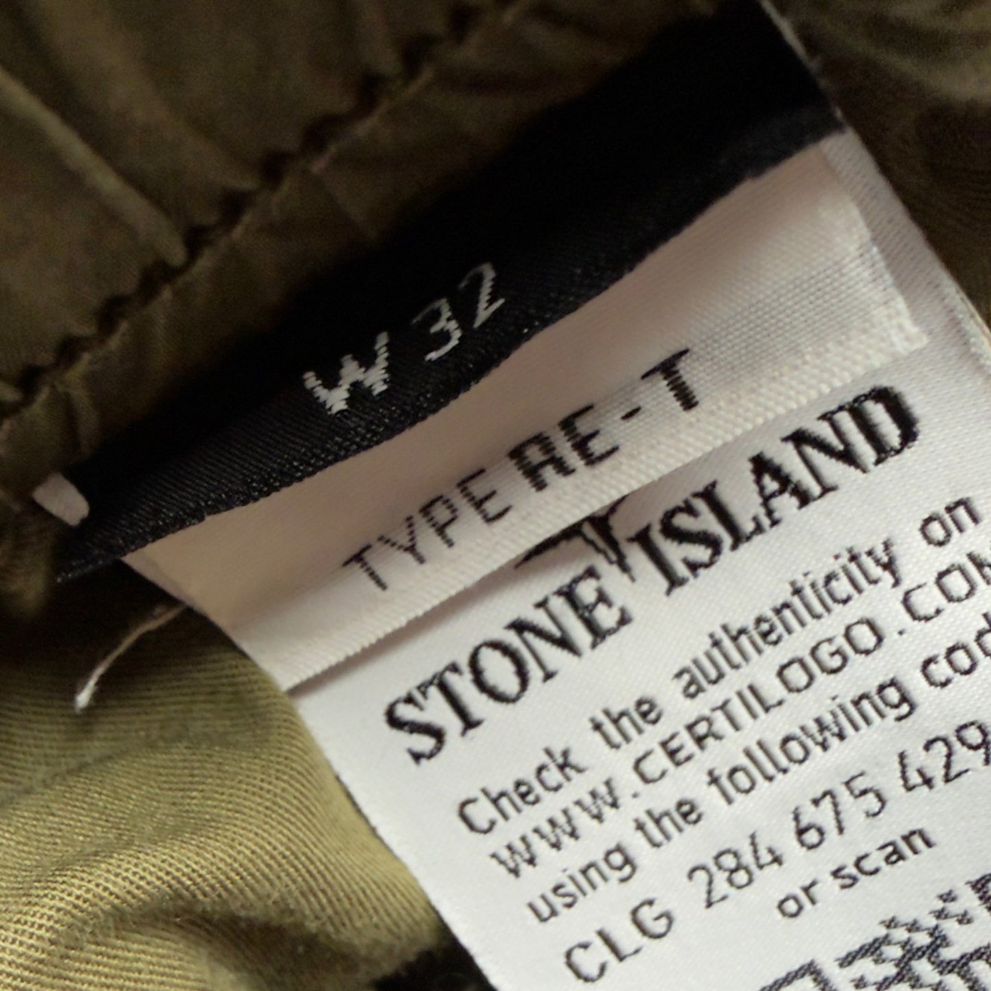 S/S 21 Stone Island Stretch Cotton Cargo Trousers - 32 RE-T - Khaki