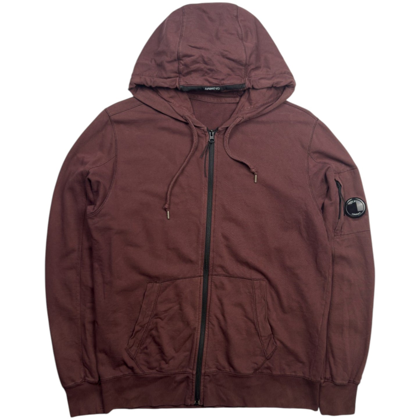 C.P. Company Full Zip Lens Hoodie - Maroon