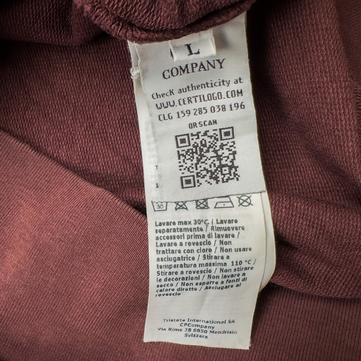 C.P. Company Full Zip Lens Hoodie - Maroon