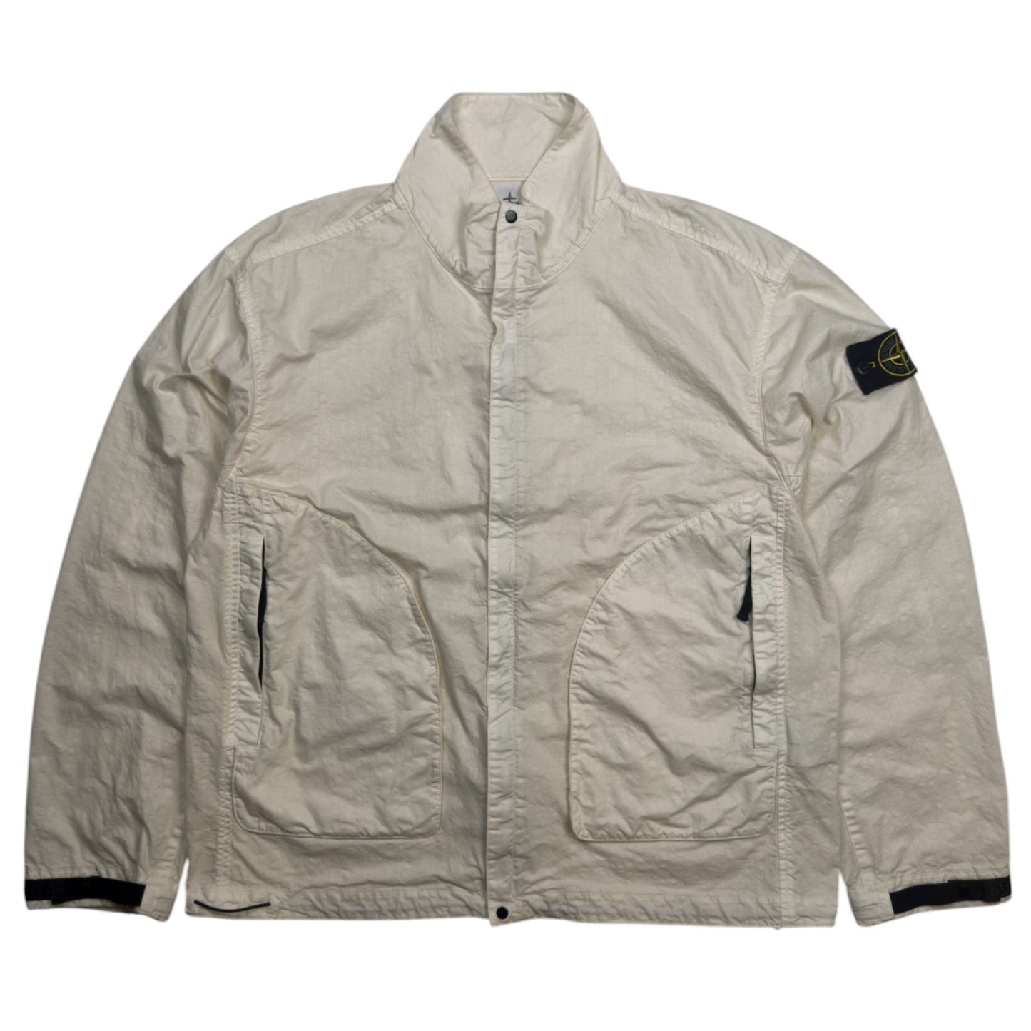 S/S 25 Stone Island Organic Look Nylon Panama TC Bomber Jacket - Ivory