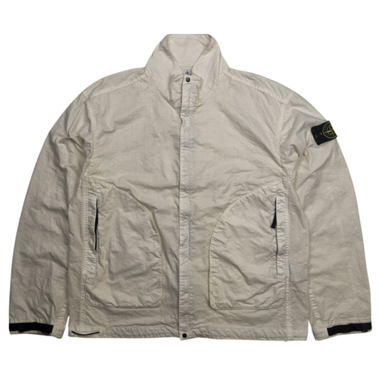 S/S 25 Stone Island Organic Look Nylon Panama TC Bomber Jacket - Ivory