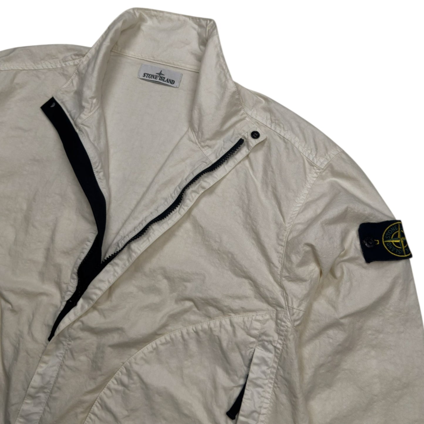 S/S 25 Stone Island Organic Look Nylon Panama TC Bomber Jacket - Ivory