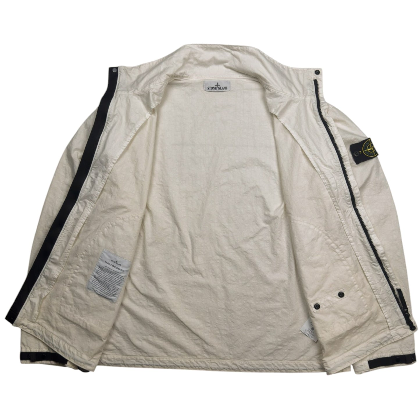 S/S 25 Stone Island Organic Look Nylon Panama TC Bomber Jacket - Ivory