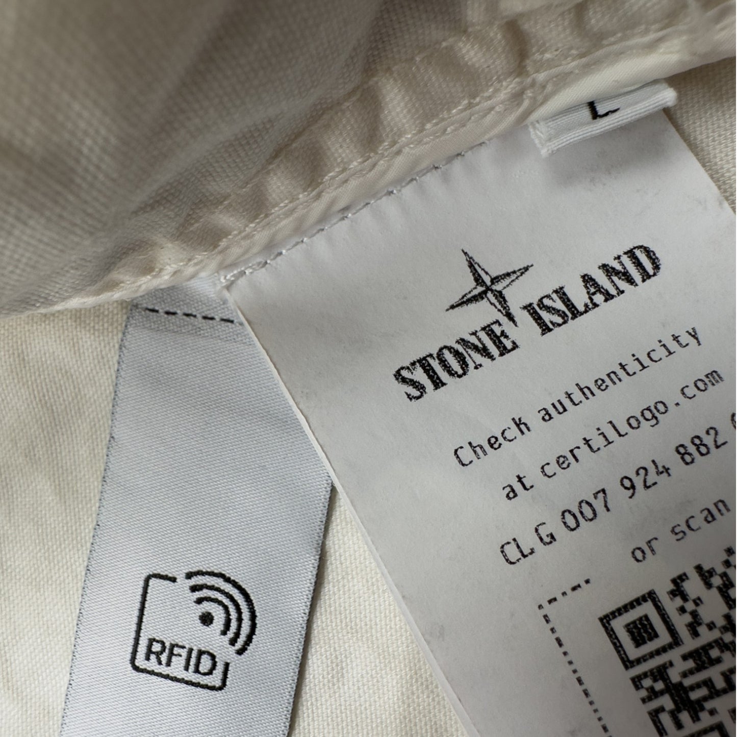 S/S 25 Stone Island Organic Look Nylon Panama TC Bomber Jacket - Ivory