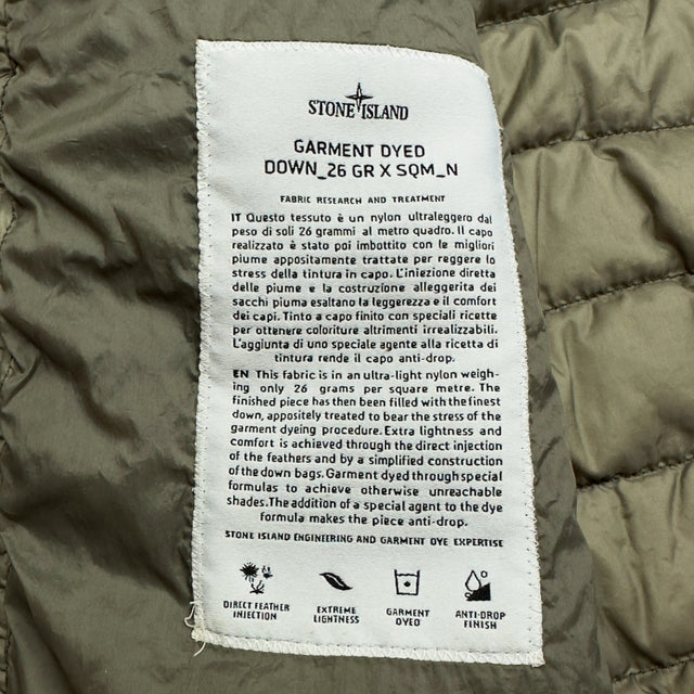 Stone Island Down_26 GR X SQM_N - Ultra Light Down Puffer Jacket - Khaki