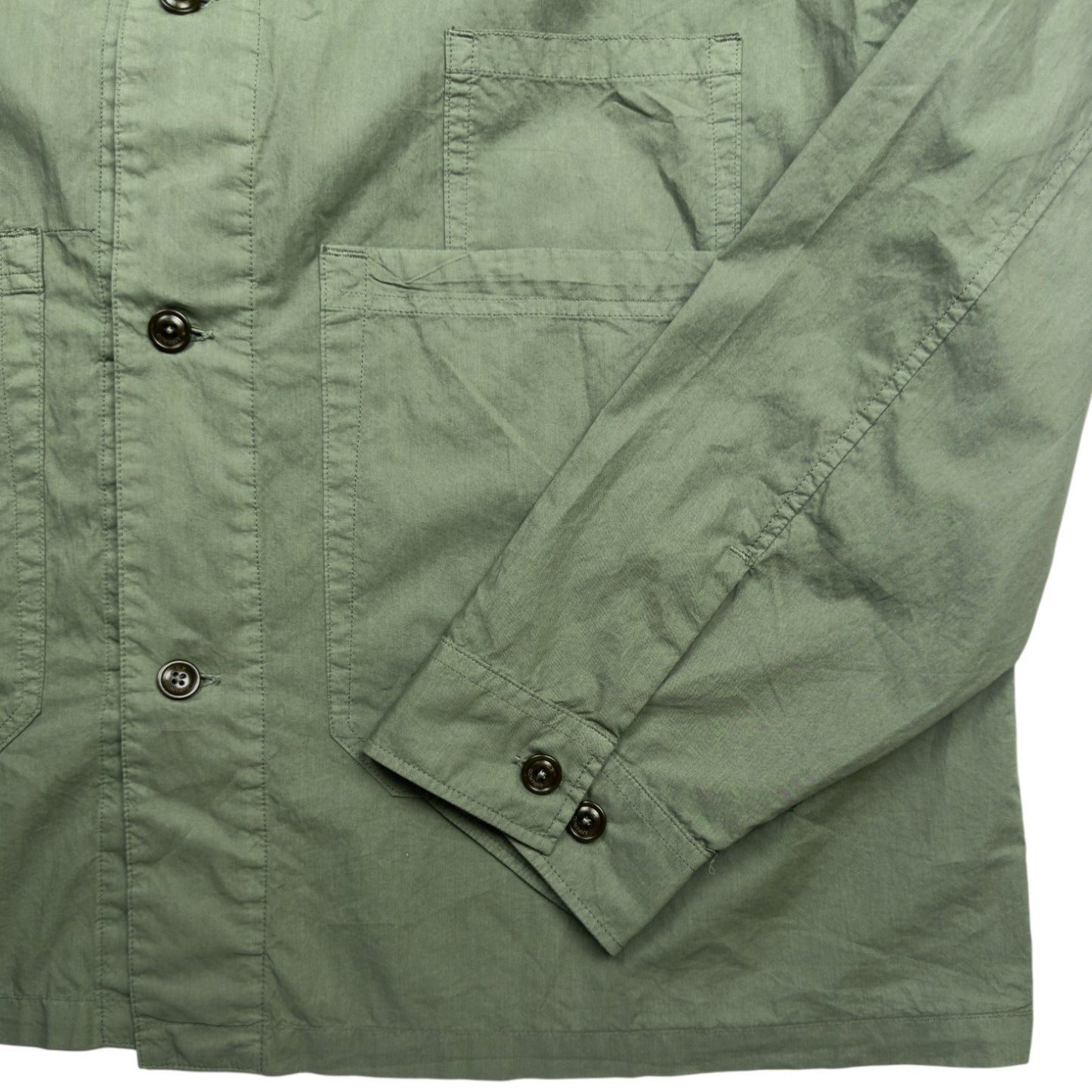 C.P. Company Button Up Cotton Overshirt - Sage Green