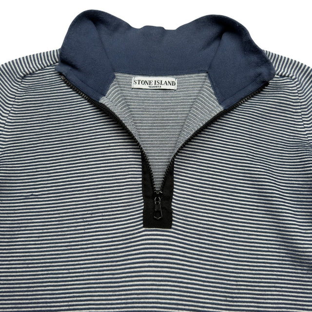 S/S 09 Stone Island Knitted Striped 1/4 Zip Sweater
