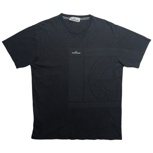 A/W 21 Stone Island Mosaic Four Print T-Shirt - Black