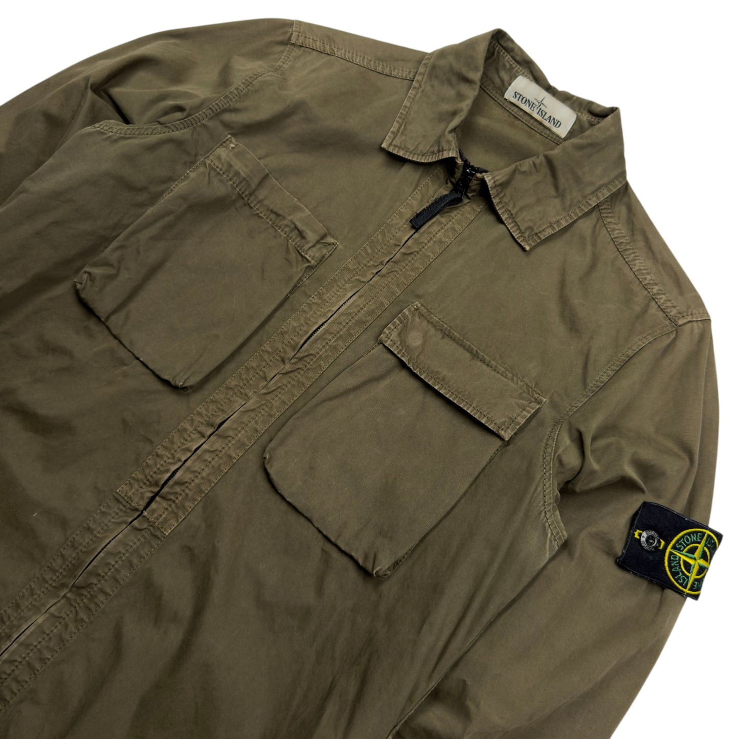 S/S 18 Stone Island Twin Pocket Cotton Overshirt - Khaki
