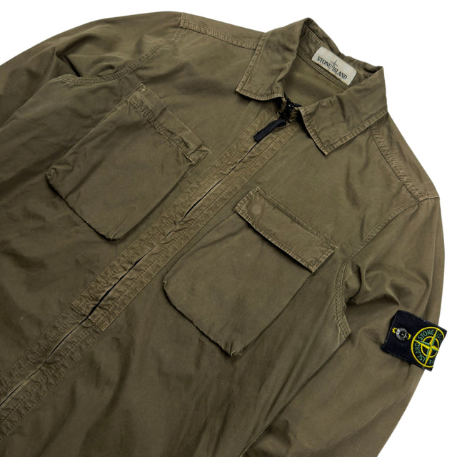 S/S 18 Stone Island Twin Pocket Cotton Overshirt - Khaki