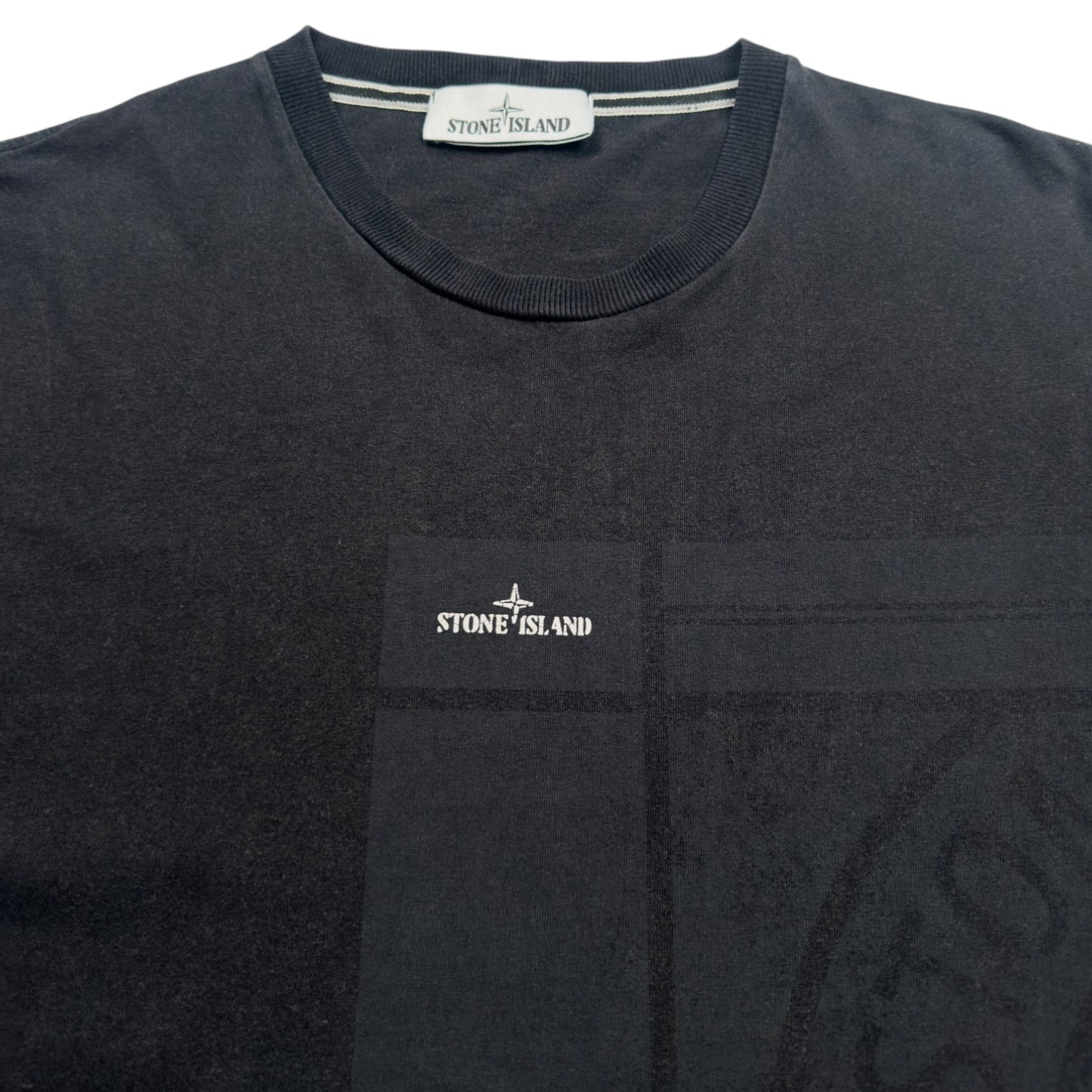 A/W 21 Stone Island Mosaic Four Print T-Shirt - Black