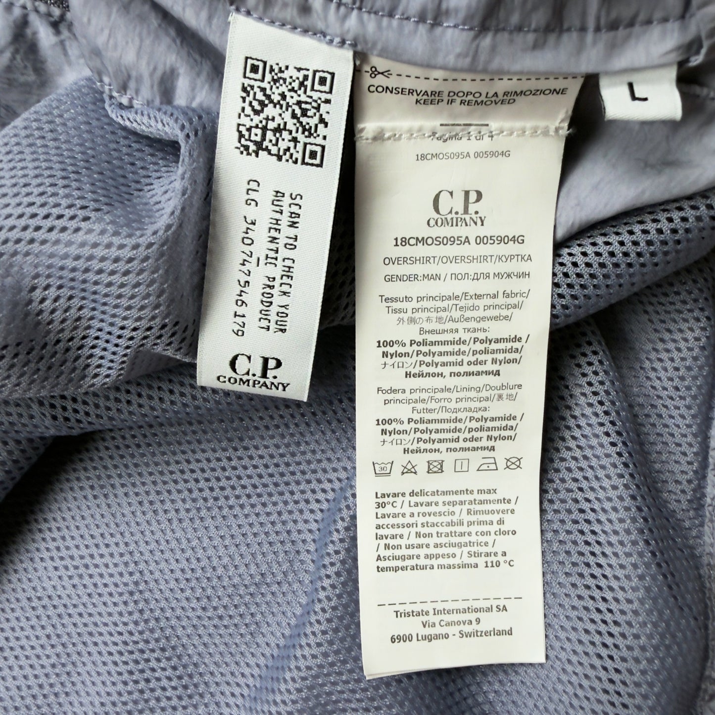 C.P. Company Chrome R Nylon Overshirt - Light Blue