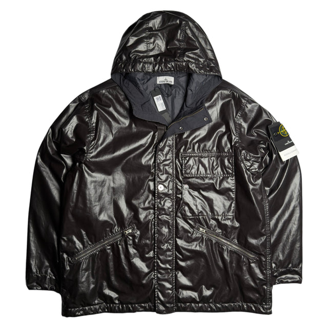 S/S 25 Stone Island Mussola Gommata TC Hooded Parka - Charcoal