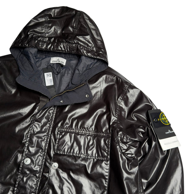 S/S 25 Stone Island Mussola Gommata TC Hooded Parka - Charcoal