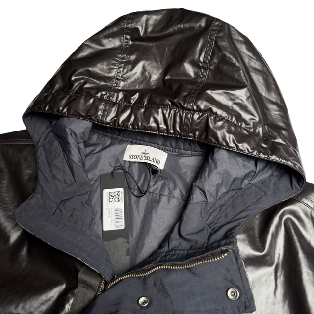 S/S 25 Stone Island Mussola Gommata TC Hooded Parka - Charcoal