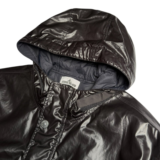 S/S 25 Stone Island Mussola Gommata TC Hooded Parka - Charcoal