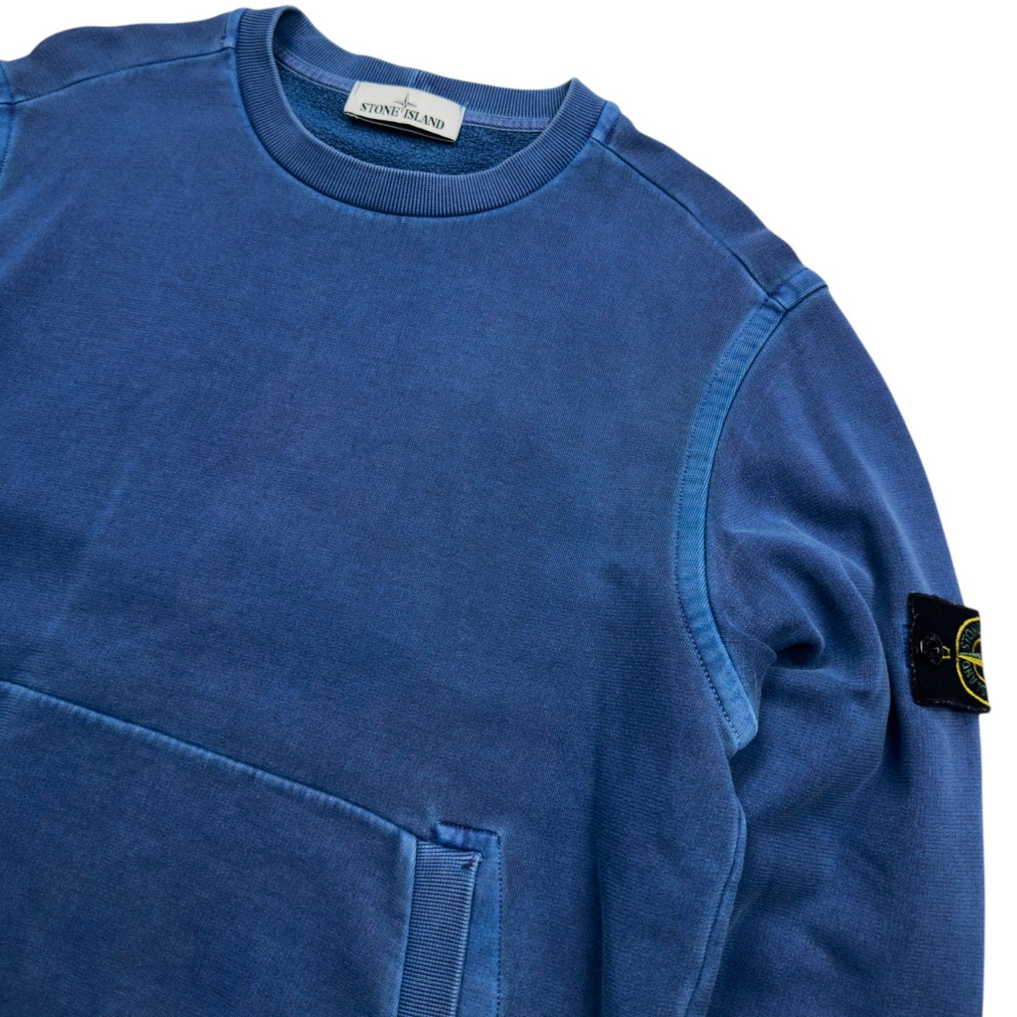 A/W 15 Stone Island Pigment Treated Kangaroo Pocket Sweater - Blue