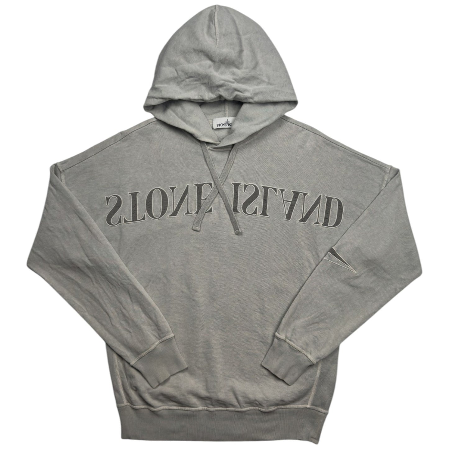 S/S 19 Stone Island Mirrored Spellout 'Old' Dye Treatment Hoodie