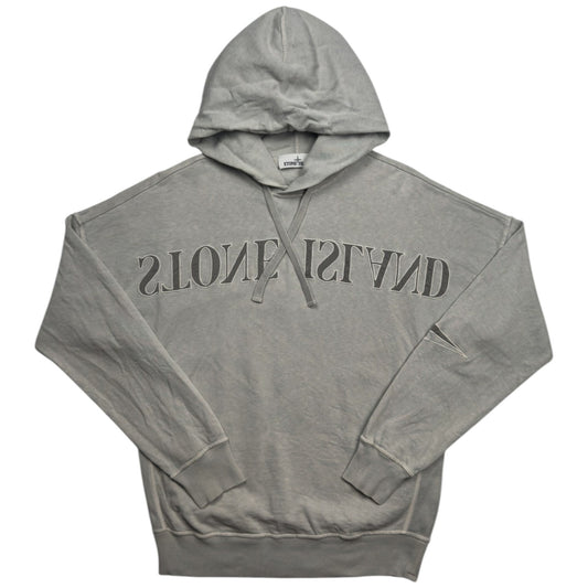 S/S 19 Stone Island Mirrored Spellout 'Old' Dye Treatment Hoodie